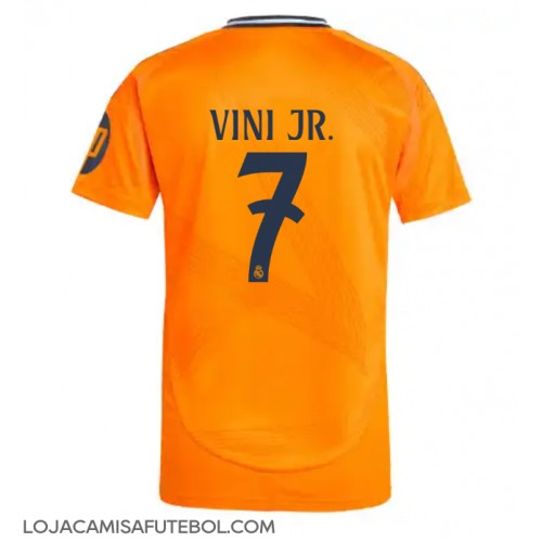 Camisa de Futebol Real Madrid Vinicius Junior #7 Equipamento Secundário 2024-25 Manga Curta